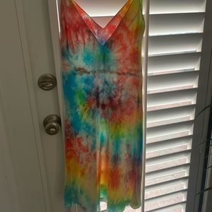 Dannijo  tie dye mini silk mini slip dress